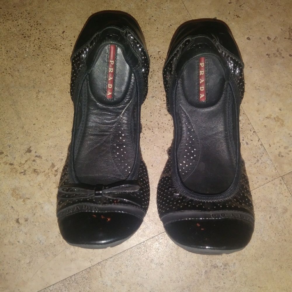 Prada Scrunch Ballet Flats